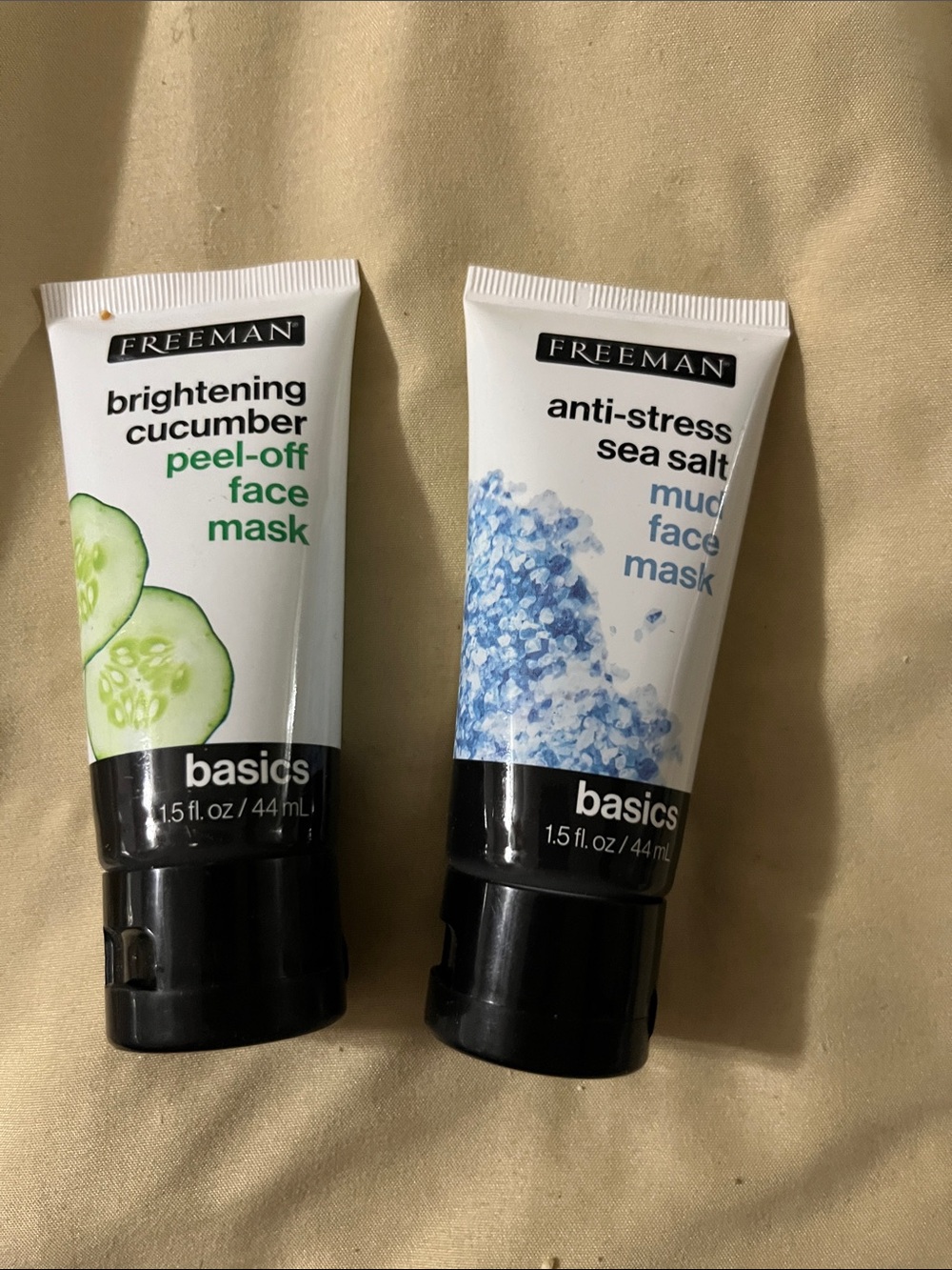 Freeman Brightening Cucumber Peel-Off Face Mask  and Anti Stress Sea Salt Mud